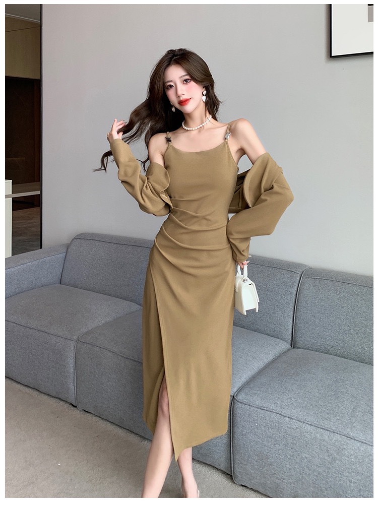 SET ĐẦM KÈM ÁO KHOÁC CAO CẤP D104